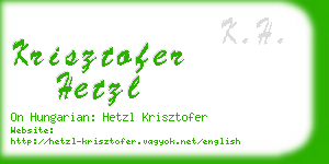 krisztofer hetzl business card